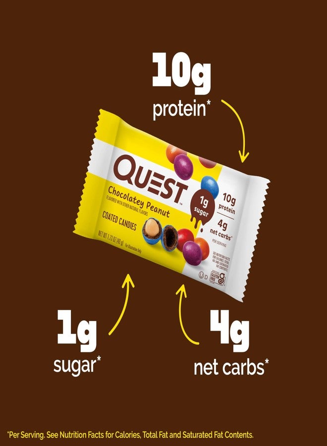 Quest Nutrition Coated Candies, Chocolatey Peanut, 1g Sugar, 10g Protein, 4g Net Carbs, Gluten Free, Keto Friendly, 4 Count - Image 2